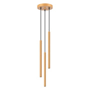 Lampada a sospensione tubolare rigata oro ZENTRA 3 G9