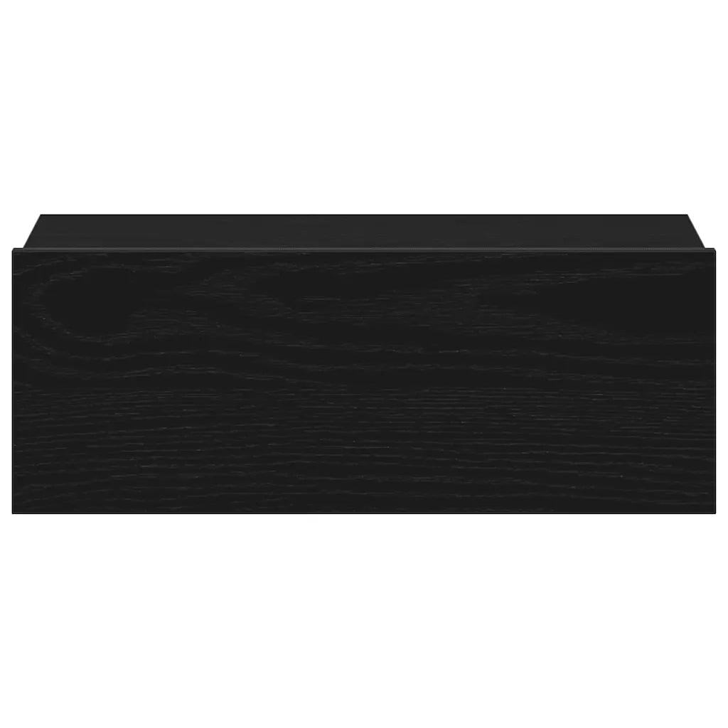 Comodini sospesi 2 pz Rovere Nero 40x32x15 cm Legno ingegnerizzato