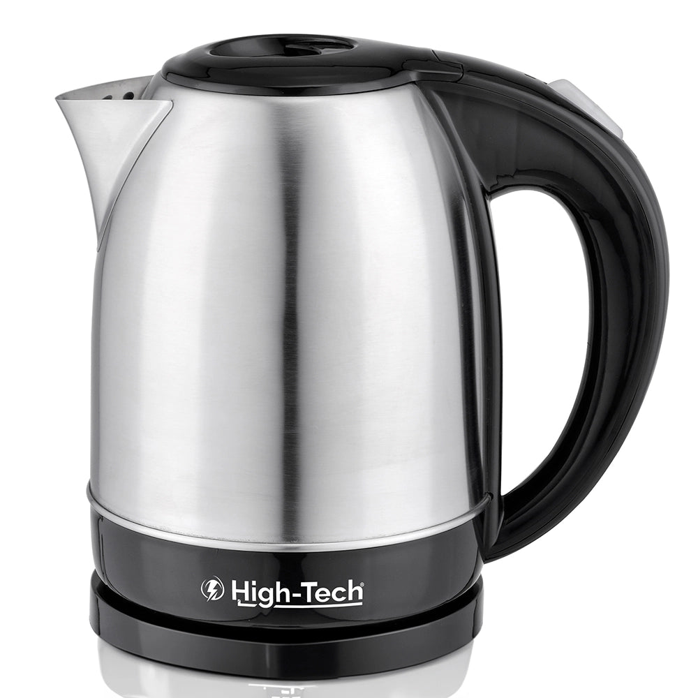 HIGH-TECH BOLLITORE ELETTRICO 2200 W IN ACCIAIO INOX 1,7 L ARGENTO E NERO CON ROTAZIONE E AUTOMATIC SWITCH OFF