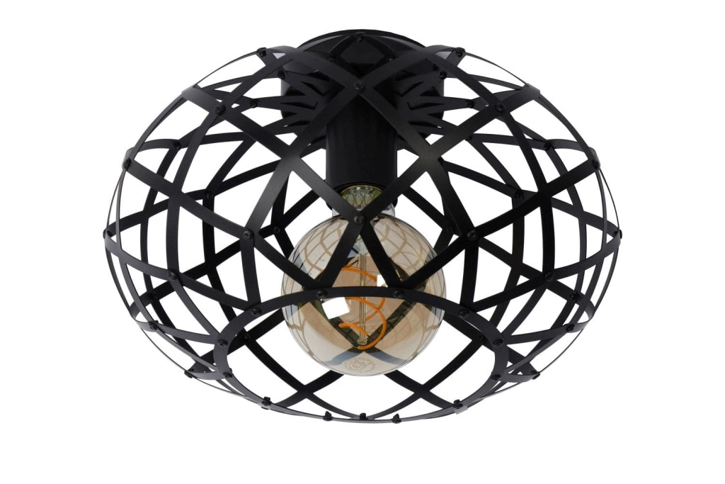 Plafoniera Lucide Wolfram nera metallo 30cm E27 40W