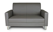 Divano 2 posti in ecopelle grigio scuro - Charlie - DI-CHA05PU