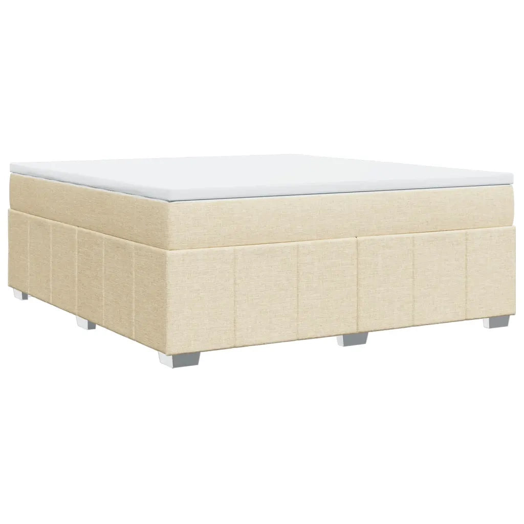 Giroletto a Molle con Materasso Crema 180x200 cm in Tessuto