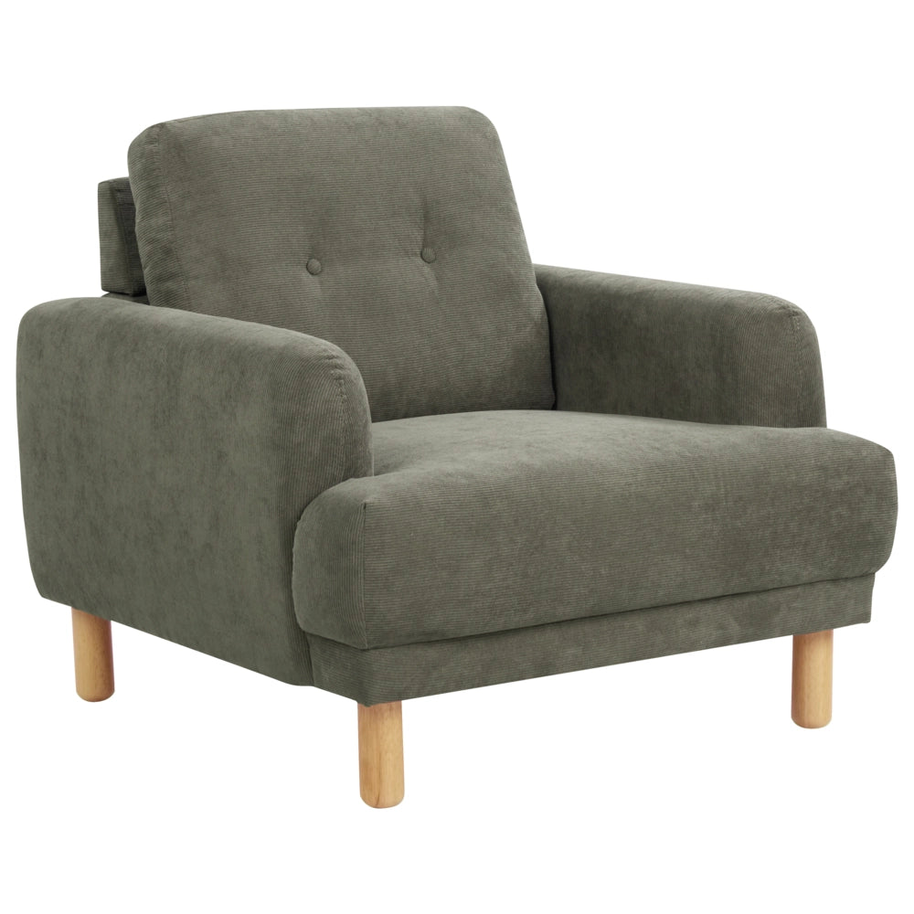 Poltrona retrò in velluto verde scuro imbottito con rivestimento in poliestere gambe in legno spessa seduta soggiorno moderno e minimalista
