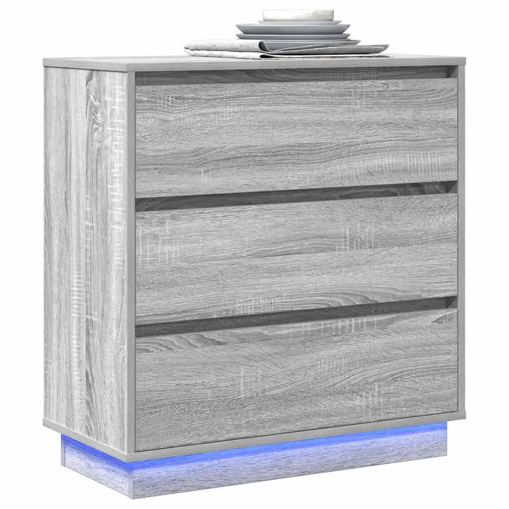 Comodino | Armadio da Notte | Mobiletto da notte Grigio 71 x 34,5 x 75 cm Legno multistrato
