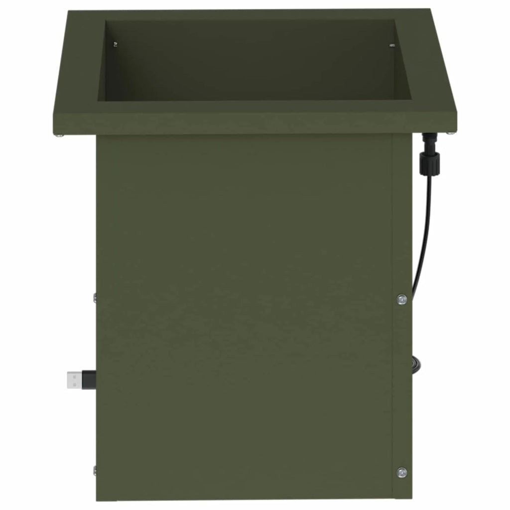 Fioriera da giardino con LED Verde Oliva 30 x 30 x 30 cm 8008062