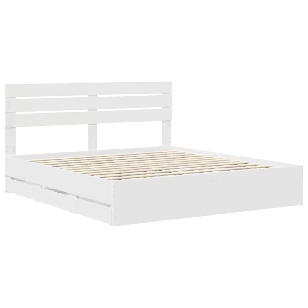 Struttura del letto Bianco 180 x 200 cm Legno Ingegnerizzato