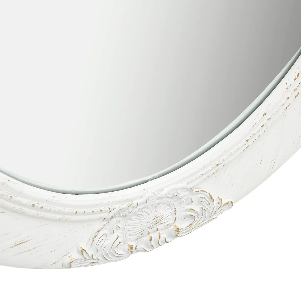 Specchio da Parete Stile Barocco 50x60 cm Bianco 320348