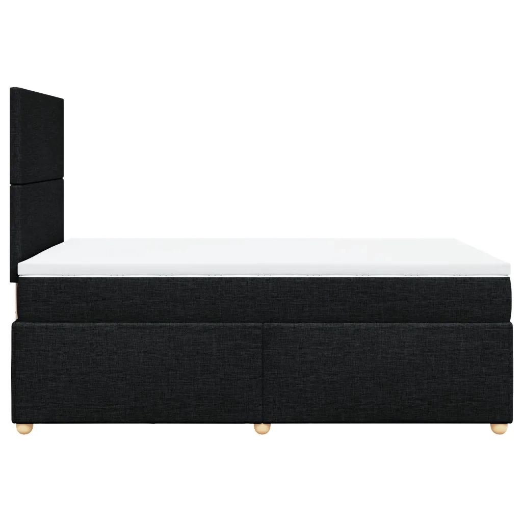 Giroletto a Molle con Materasso Nero 120x200 cm in Tessuto