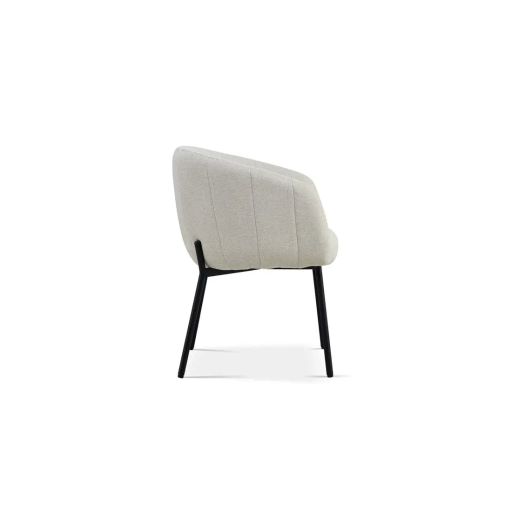 Sedia SIVIGLIA – Tessuto beige – Piedi in metallo – Altezza 79 cm – Stile contemporaneo