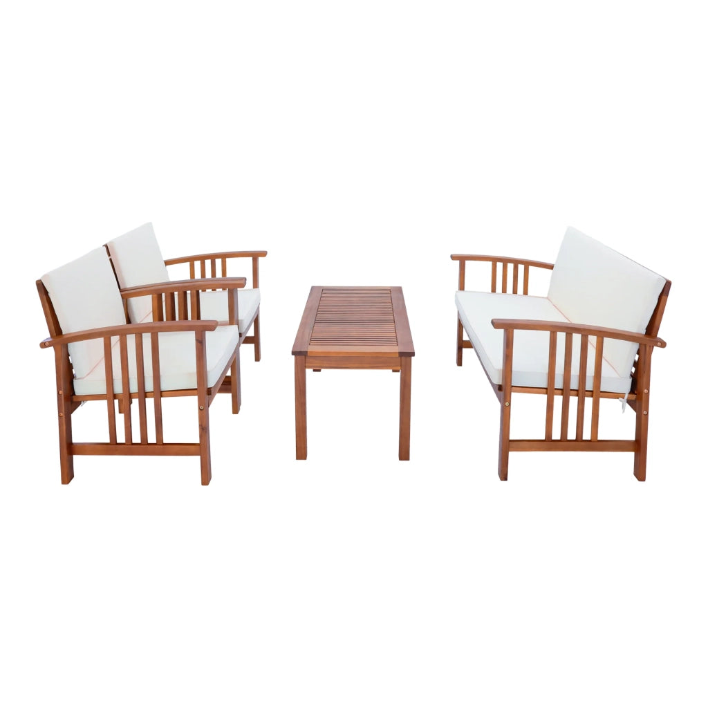 Set di mobili da giardino 4 pezzi in legno di acacia beige naturale 03_0010526