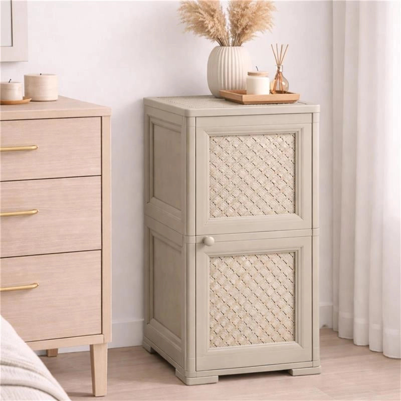 MOBILE 2 MODULI TALPA 40X43X85,5 CM CON ANTE TRAFORATE – CONTENITORE VERTICALE ORGANIZZAZIONE CASA PER INGRESSO E ZONA GIORNO