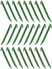 Stake per foro per terra da giardino da campeggio 24 pezzi 230 mm - plastica - staffa antiscivolo - progettazione robusta - per uso esterno - avvertenza di sicurezza - piastrine per foro