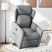 vidaXL Poltrona Reclinante Alzapersona Elettrica Grigio Chiaro Tessuto