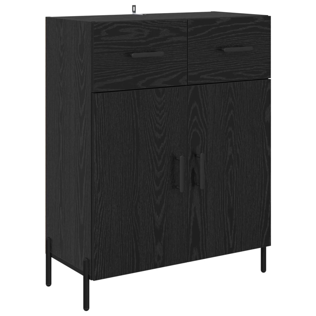 Credenza Rovere Nero 69,5 x 34 x 90 cm Legno multistrato 882292