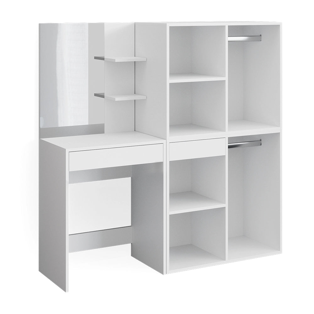 Vicco Tavolo da toeletta Bianco 140 cm con armadi
