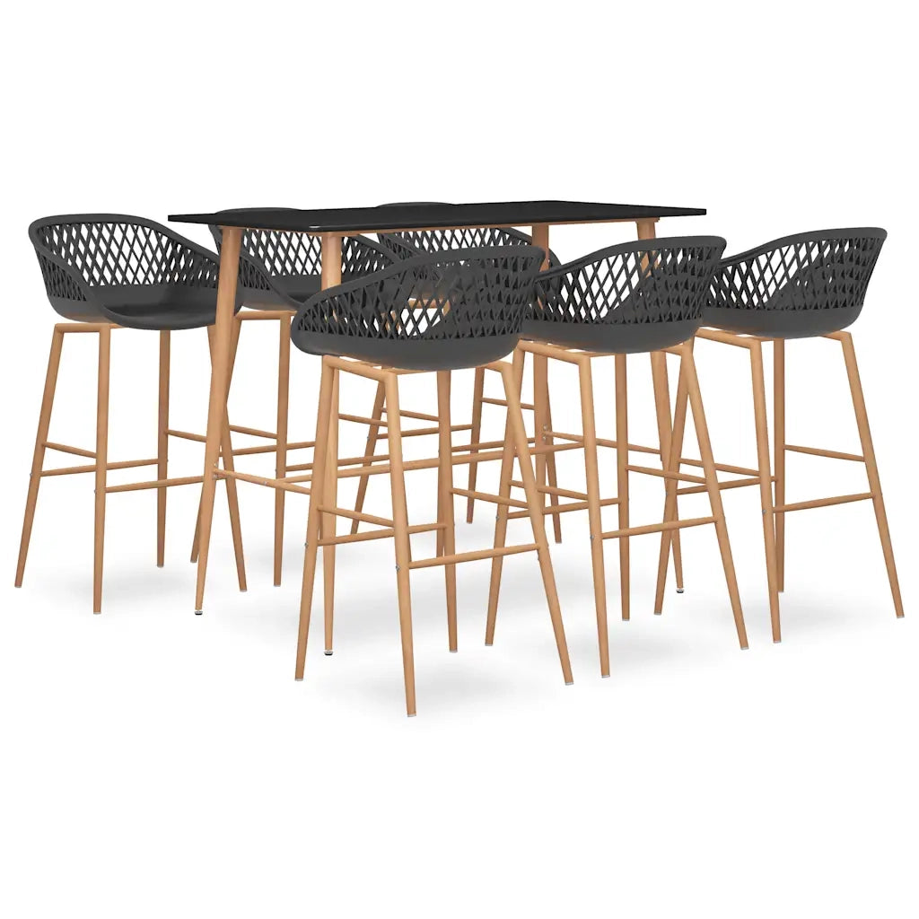 Set da Bar 7 pz Nero e Grigiocod mxl 72451