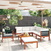 Set Divani da Giardino 8 pz con Cuscini Crema Massello Acacia cod mxl 37844
