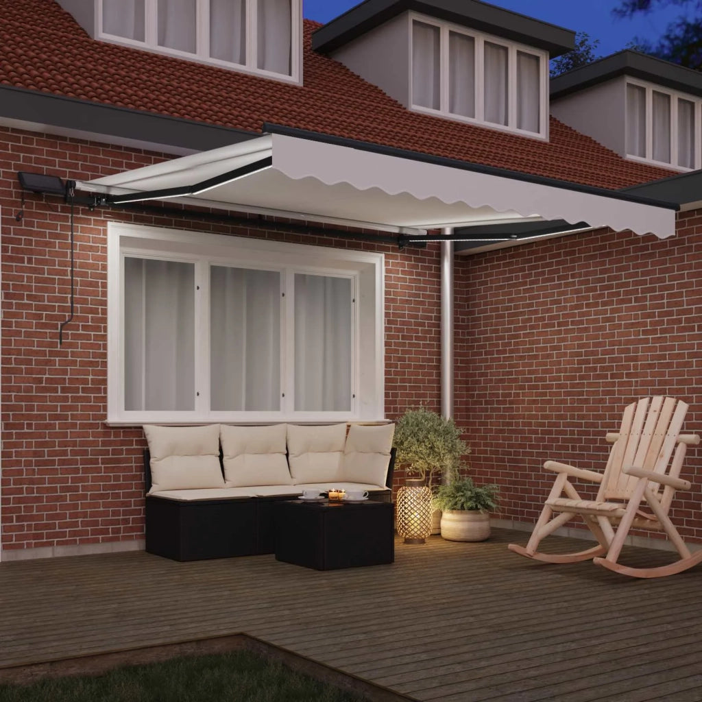 Tenda retrattile-Tenda parasole per balcone Bianco 300 x 250 cm Tessuto