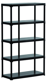 KIT SCAFFALI IN PLASTICA 5 RIPIANI cm. 100x40x176 h col. Nero
