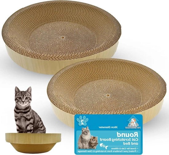 2 pezzi di letto e piastra di raschiamento per gatti in cartone 30cm per gatti piastra di raschiamento con cuscino per gatti