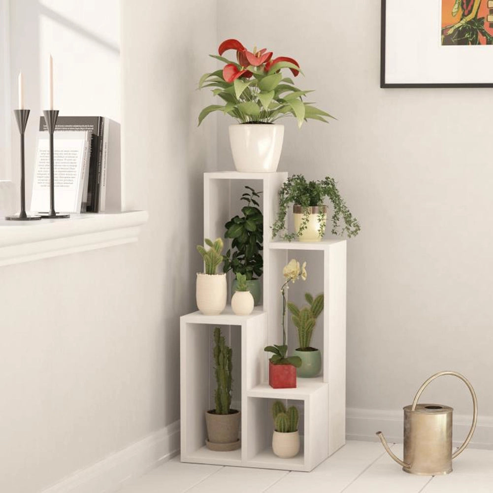 Supporto Espositore per Piante Bianco Scaffalatura Salvaspazio Componibile