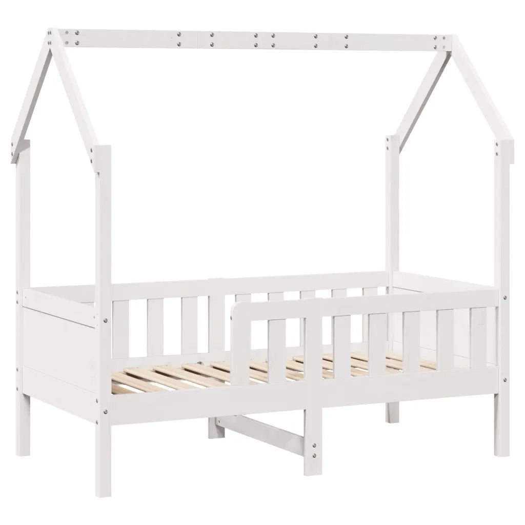 Giroletto Casetta Bambini Bianco 70x140 cm Legno Massello Pino 850714