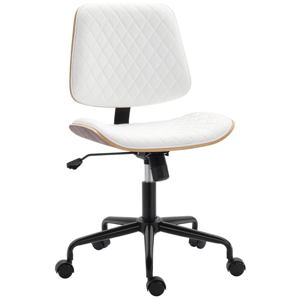 Sedia da Ufficio Giratoria senza Braccioli Schienale Curvo ¨C Minimal ¨C Bianco