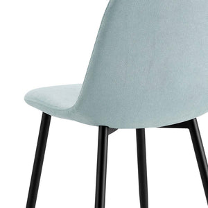 Set 4 Sedie 43x42x86 cm in Tessuto Bella Azzurro Pastello