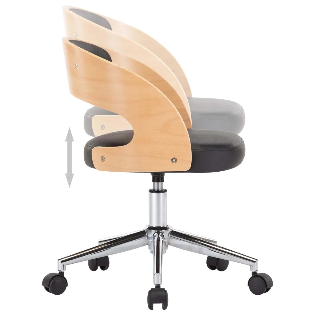 Sedie da Pranzo Girevoli 2 pz Nere in Legno Curvo e Similpelle cod mxl 9250