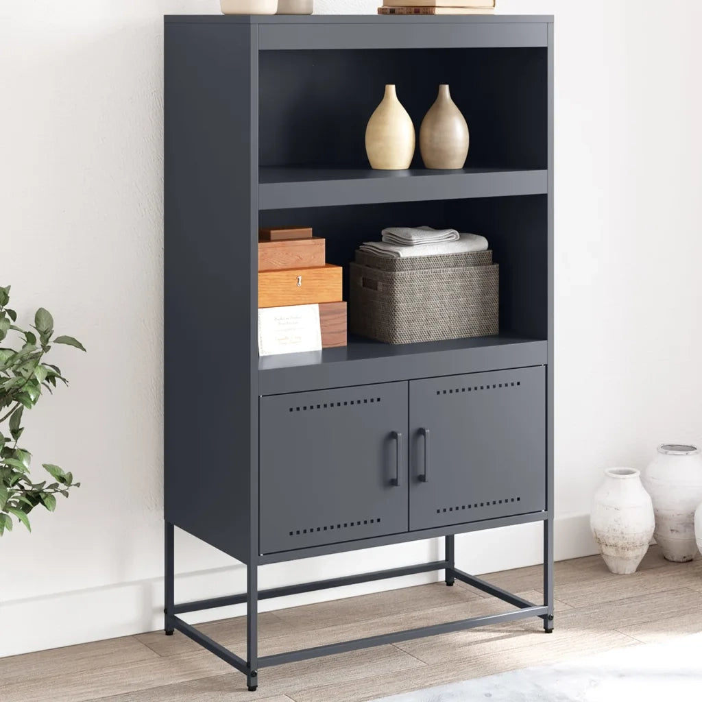 Credenza Antracite 68,5x38,5x123,5 cm in Acciaio 846502