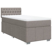 Letto singolo | Letto per adulti | Giroletto a Molle con Materasso Tortora 80x200 cm inTessuto