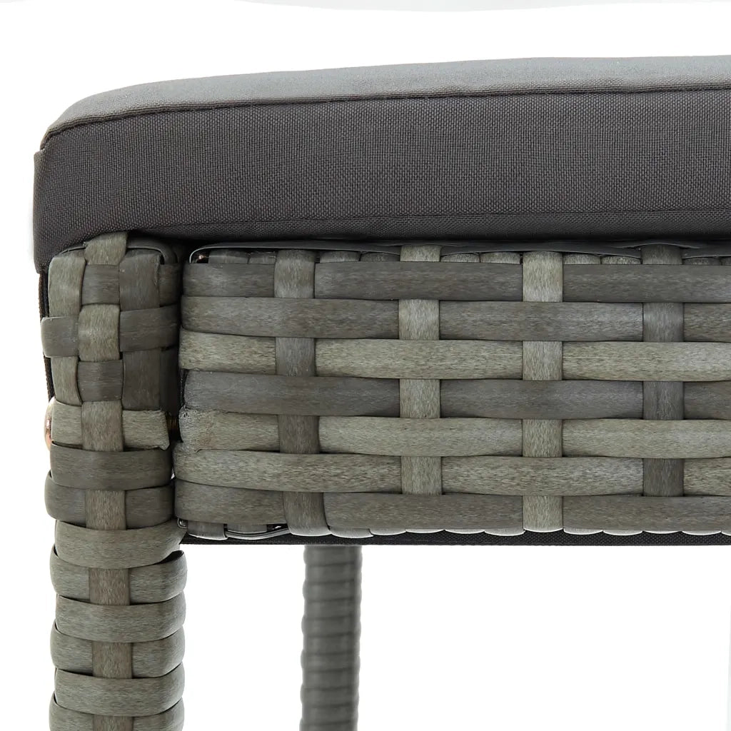 Set da Bar da Giardino 5 pz con Cuscini in Polyrattan Grigio 3064921