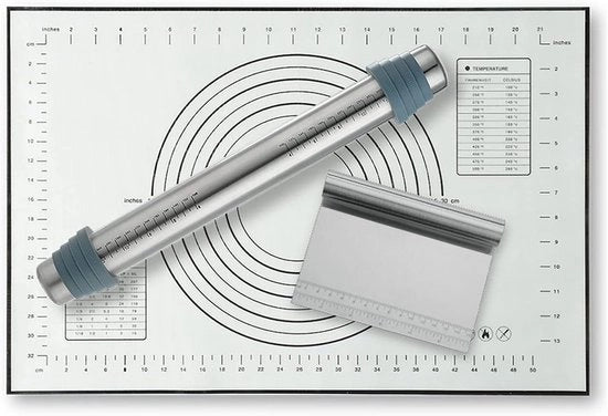 Set di Plastificatori e Mattonelle per Cottura - 2 Pezzi - Acciaio Inossidabile