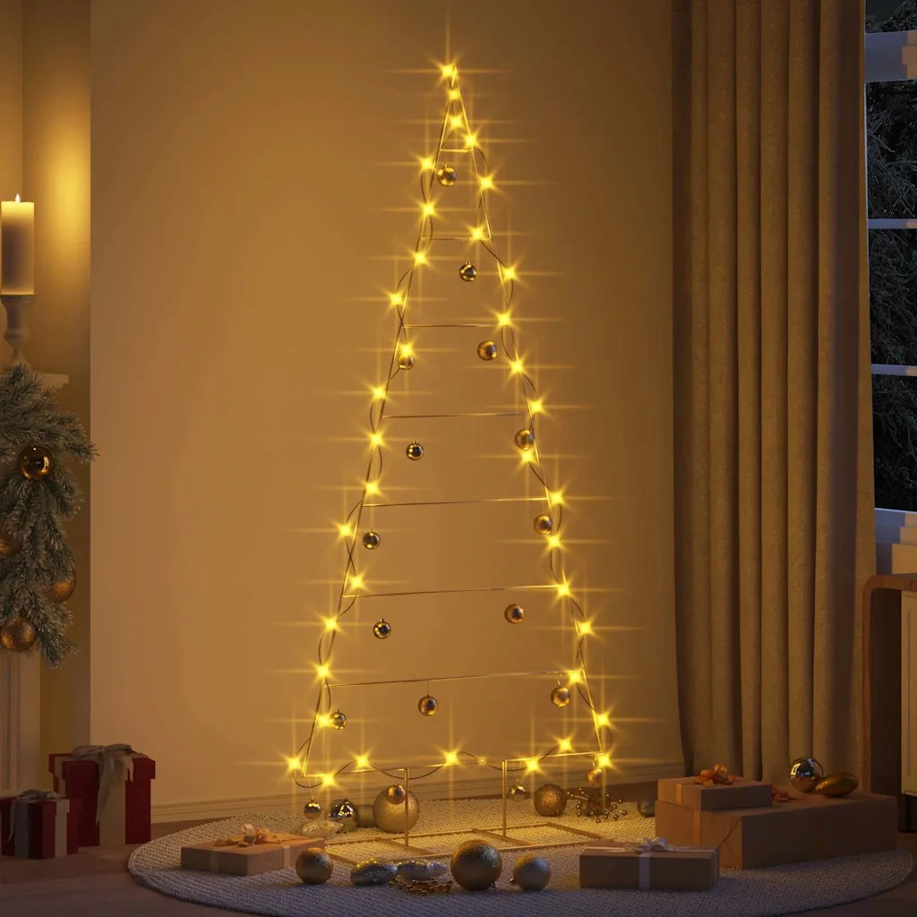 Albero di Natale in metallo con supporto Oro 211 cm
