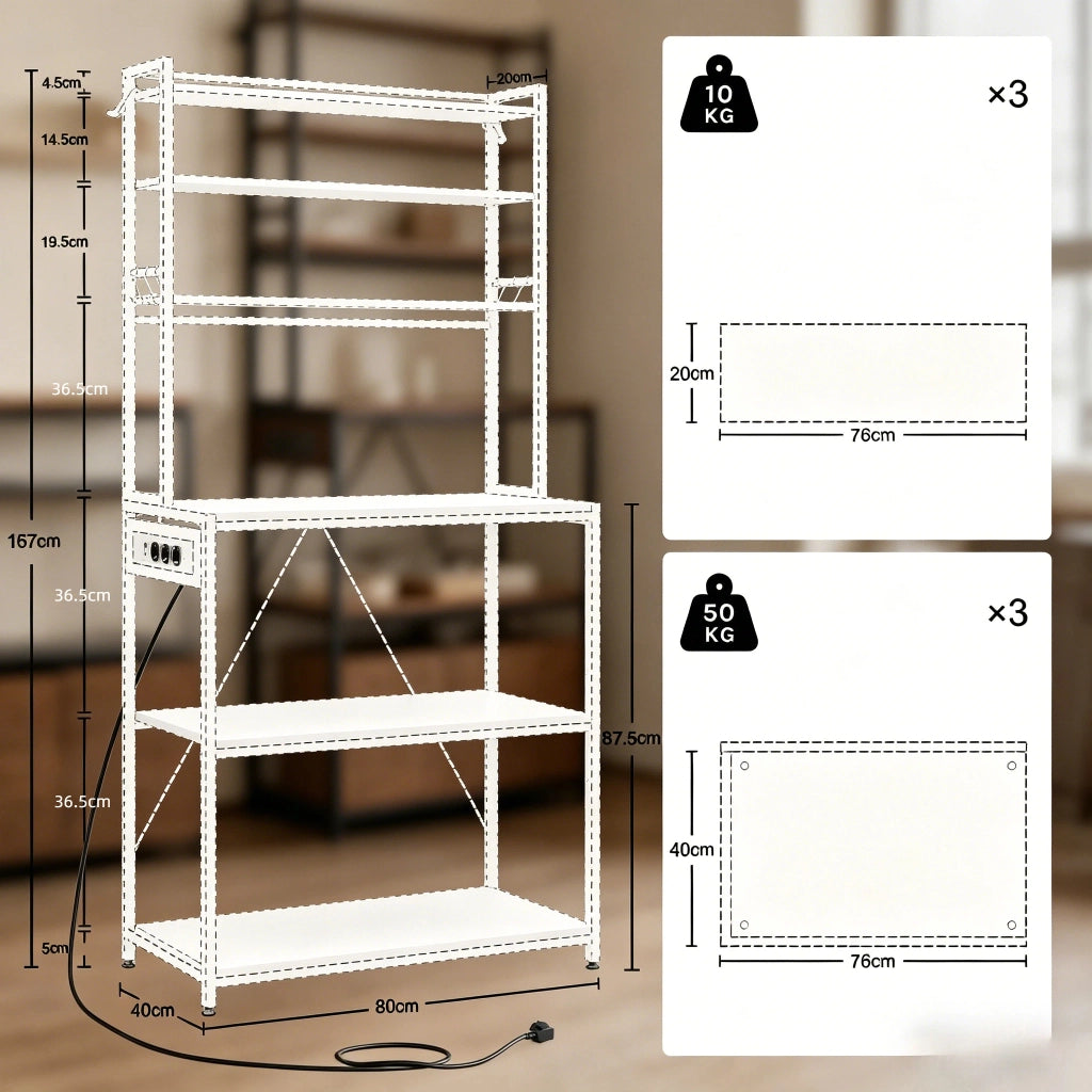 MOBILE CUCINA con prese 80x167x40 cm Rovere chiaro