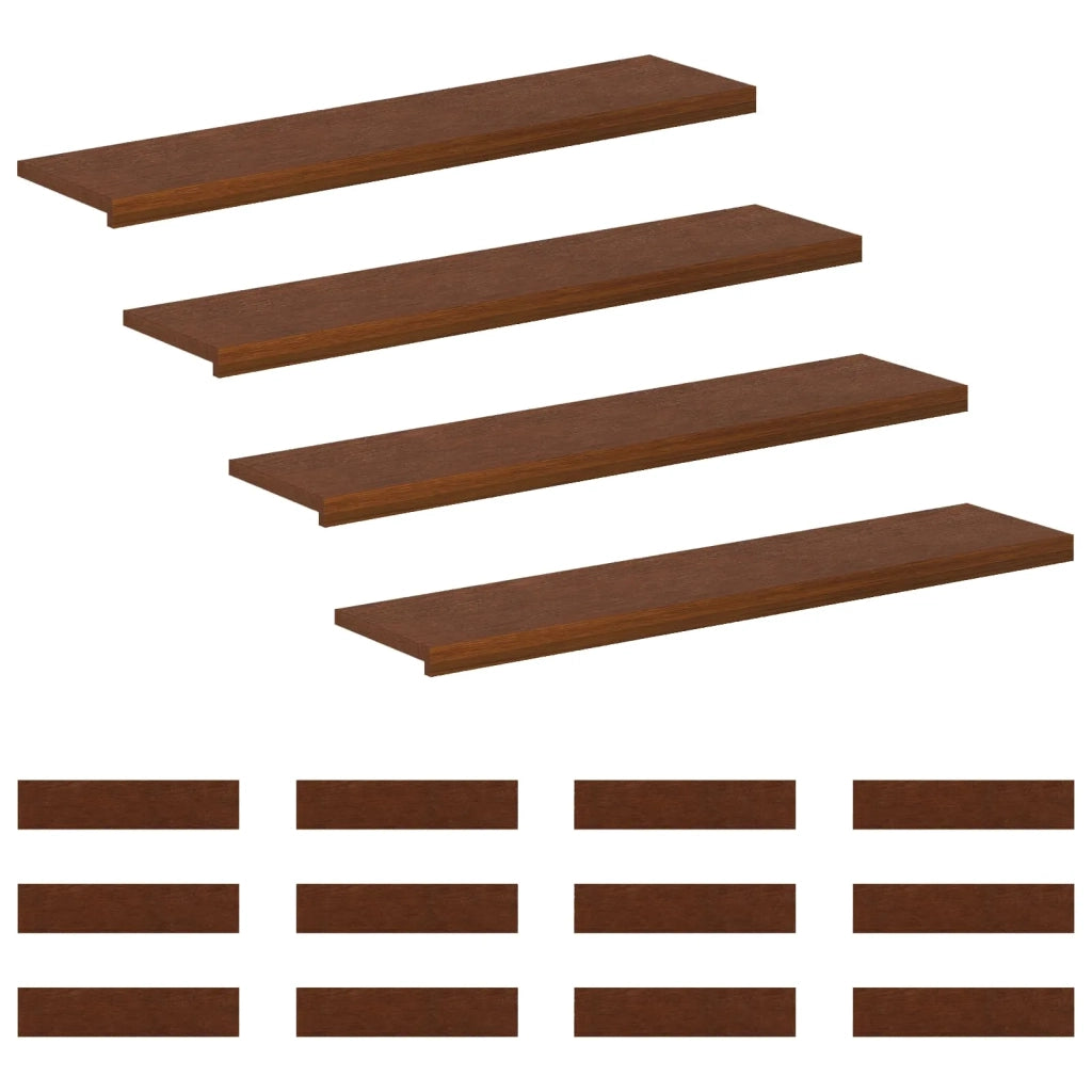 Gradini per Scale 16 pz 120 x 30 x 2 cm Marrone Scuro 3449488