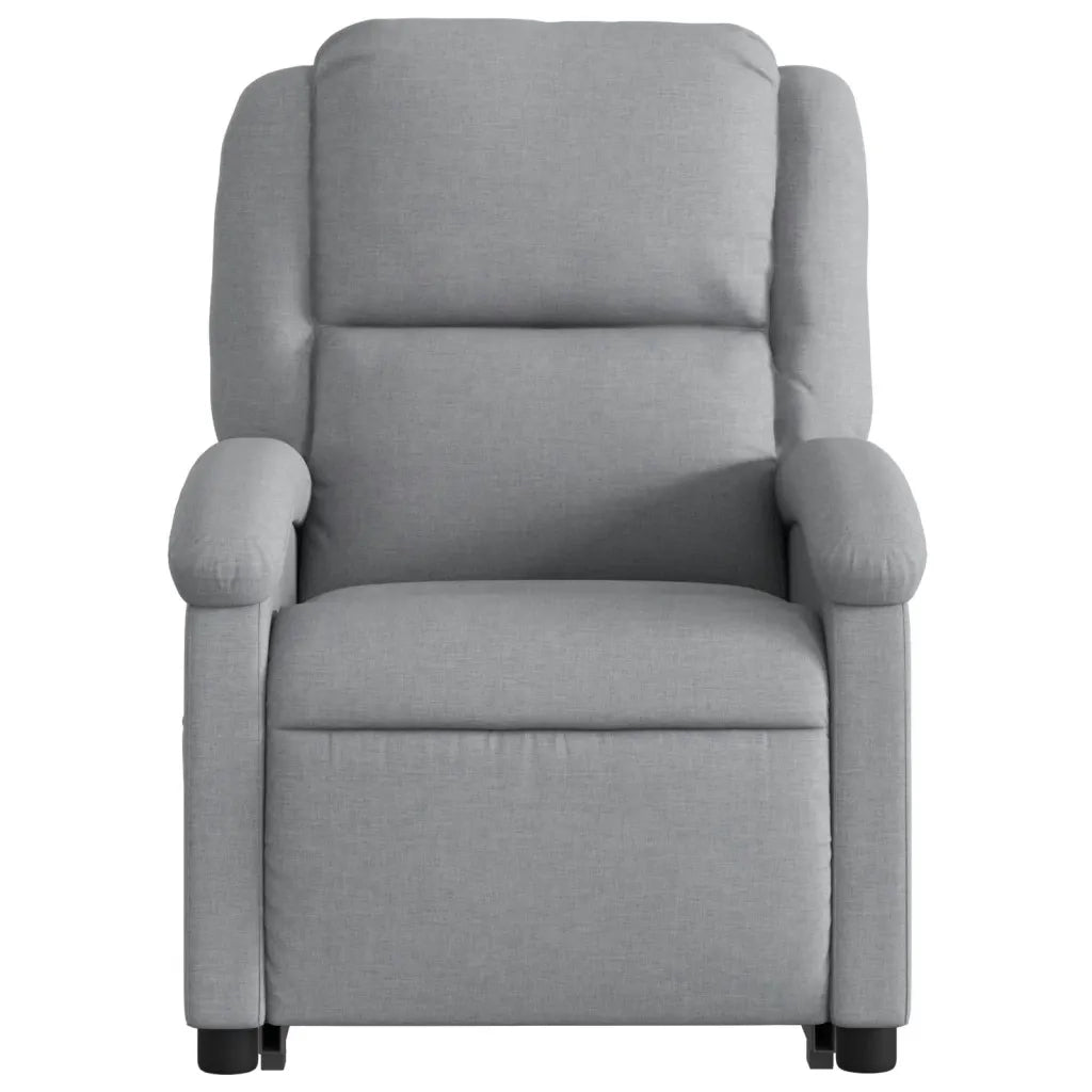 Poltrona Alzapersona Reclinabile Grigio Chiaro in Tessuto 3204164