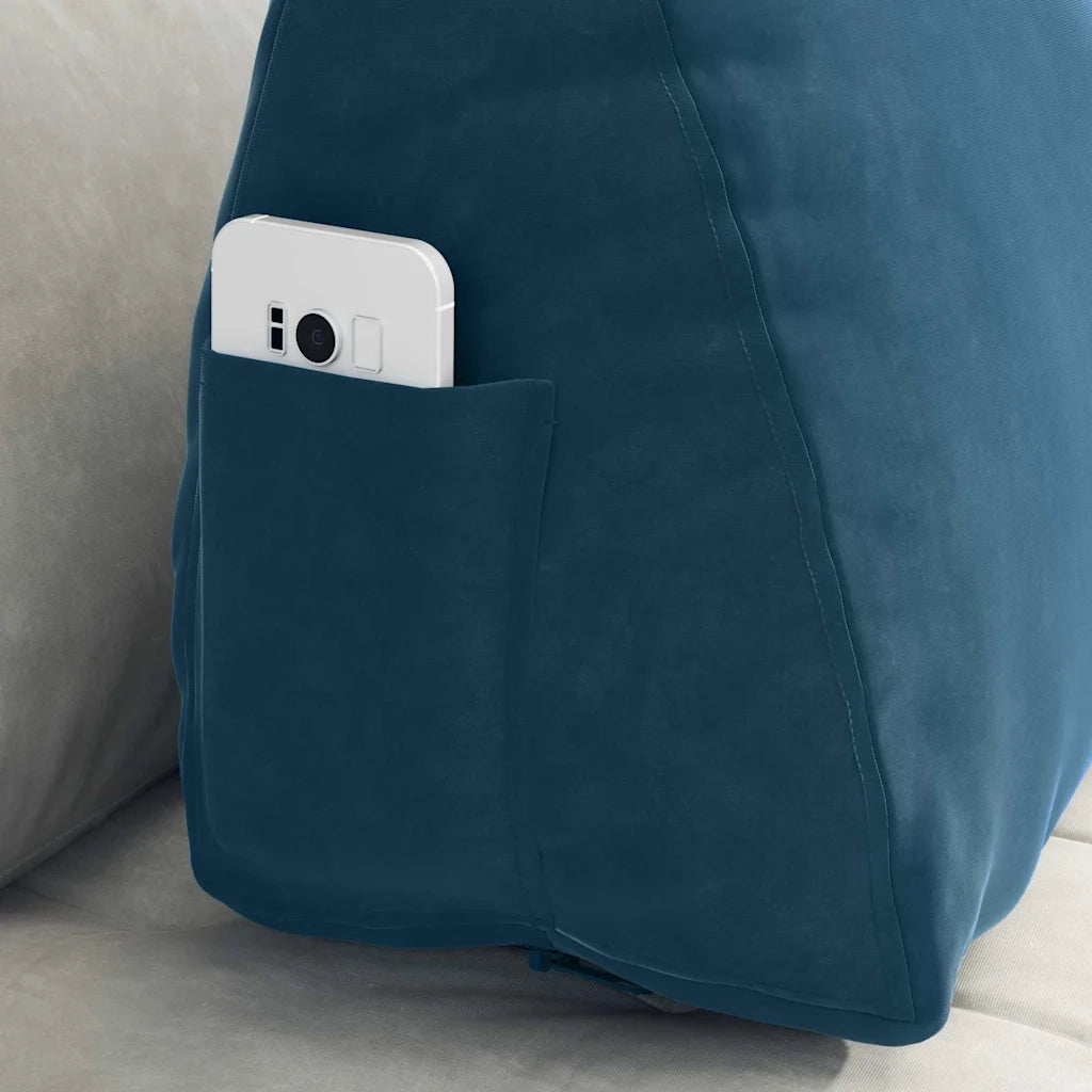 Cuscino per Schiena Blu 60 x 20 x 50 cm Tessuto in Cords