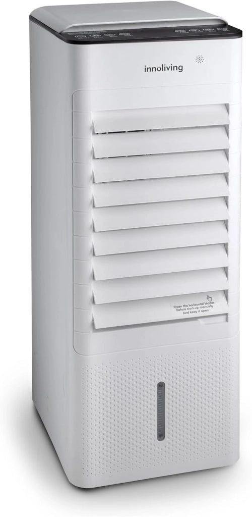 Innoliving Raffrescatore d’Aria Caldo/Freddo 7 Litri INN-508NEW, con Funzione Calore, Pannello Touch, Display Digitale, Telecomando, 3 Velocità, Oscillazione 140°, Serbatoio Removibile
