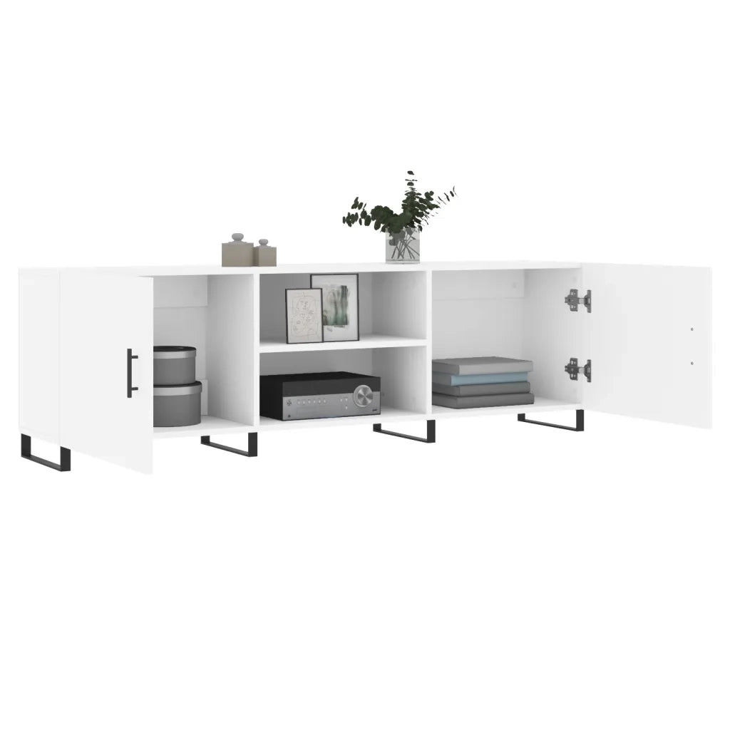 Mobile Porta TV Bianco 150x30x50 cm in Legno Multistrato 829116