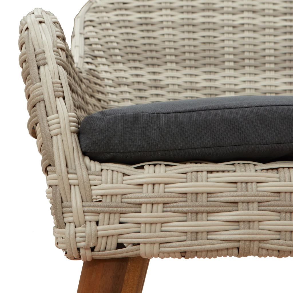 Sedia da giardino con cuscini 2 pcs Grigio chiaro in Polyrattan