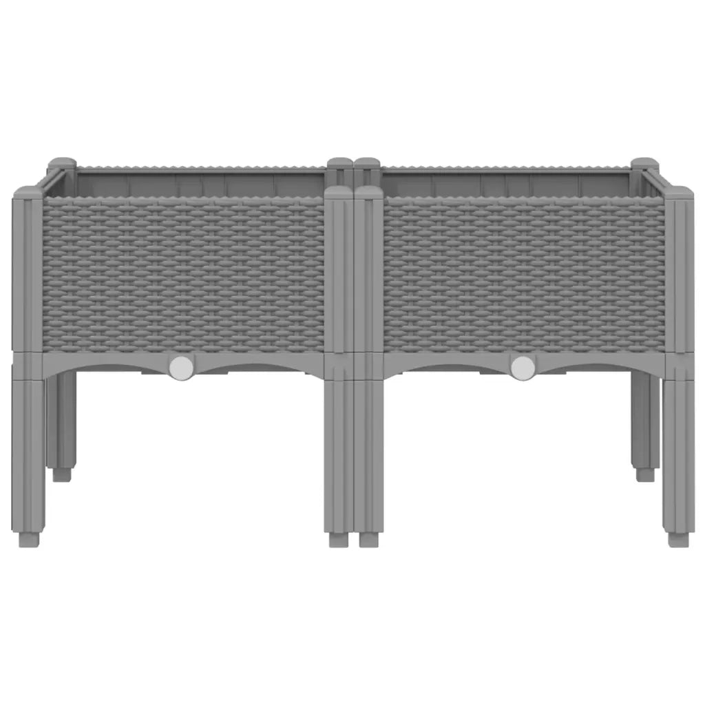Fioriera da Giardino con Gambe Grigio Chiaro 80x40x42 cm in PPcod mxl 91351