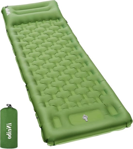 Matassa di camping gonfiabile 10 cm spessa - Matraccia leggera impermeabile per campeggio con pompa integrata - Campeggio escursioni trekking