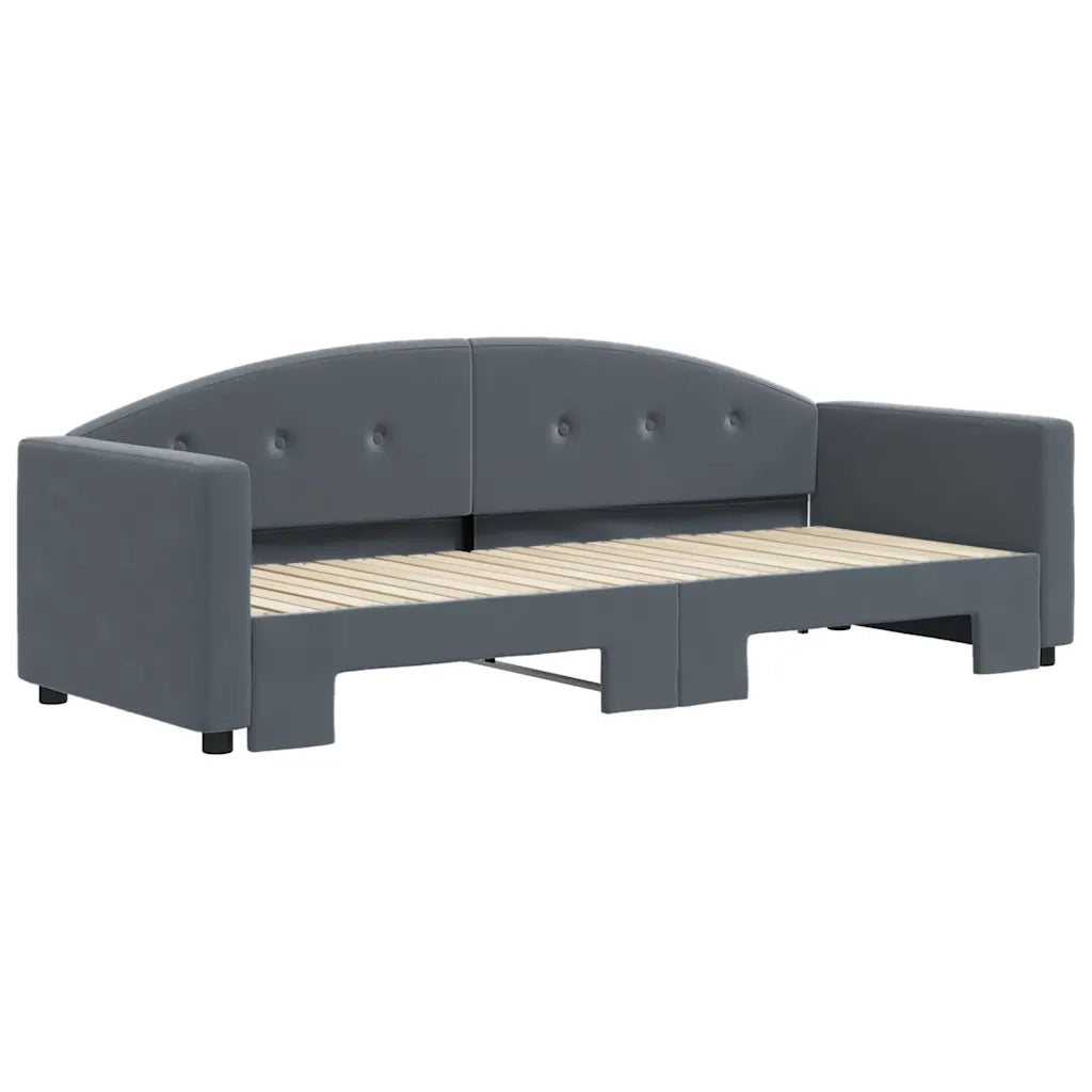 Divano Letto con Letto Estraibile-Sofa Letto-Daybed Grigio Scuro 80x200cm Velluto 443341