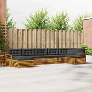 Set divani 7 pcs Naturale e Antracite Legno di Acacia Massello 3373822