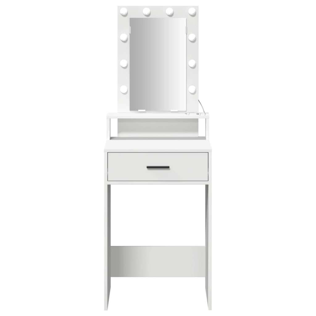 Toeletta vitaXL con luci LED Bianco 50x41x140 cm