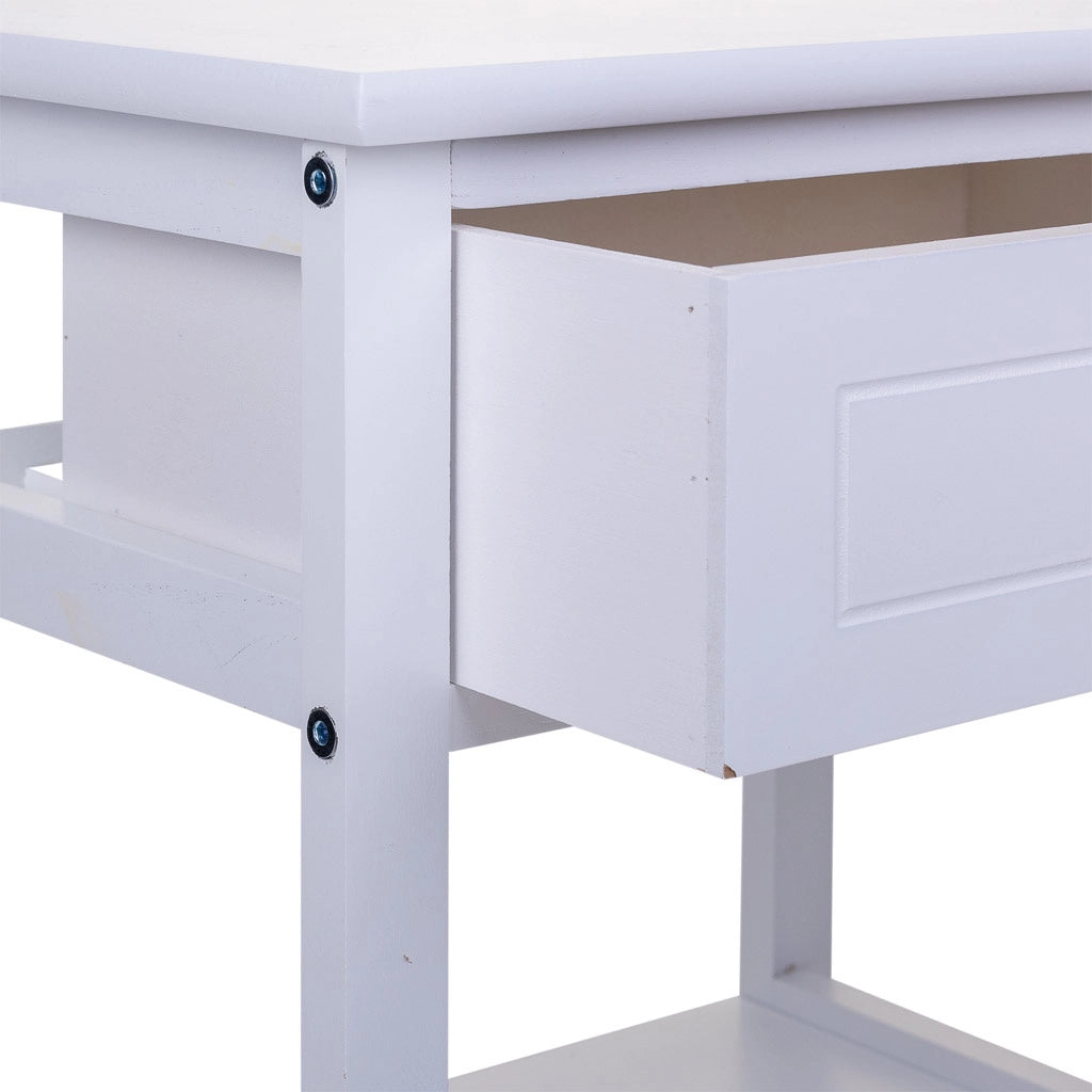 Comodino in legno bianco 40x29x42