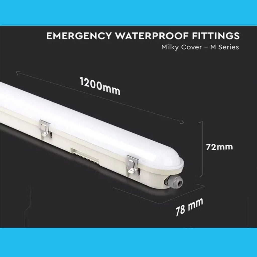 Plafoniera Led 120cm 36W Con Sistema Emergenza Freddo 6400K IP65 120LM/W 4320 lm SKU-2120222