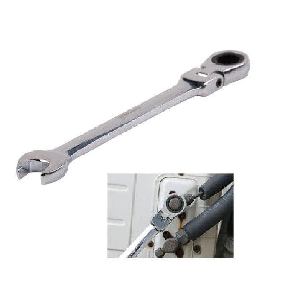 Trade Shop - Chiave A Cricchetto Combinata 11mm Testa Pieghevole Cromo Vanadio Utensile 91733 -