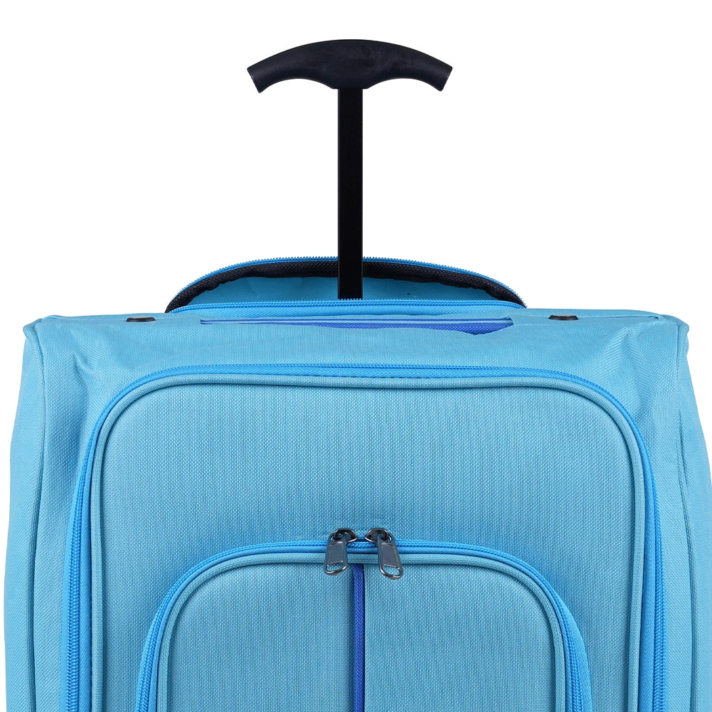 Trolley Frigo da Viaggio Morbido con Ruote e Isolamento Termico 35x20H50 cm Azzurro